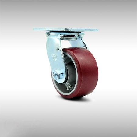Service Caster 4 Inch Stainless Steel Poly on Aluminum Wheel Swivel Caster with Roller Bearing SCC-SS30S420-PAR